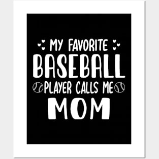 My Favorite Baseball Player Calls Me Mom Proud Baseball Mom Mother's Day Posters and Art